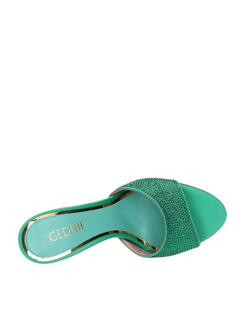 Mules modello GIGI 80 in raso e strass GEDEBE | GIGI 80 SATINSMERALDO